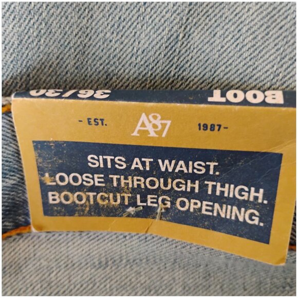 Aeropostale Mens Benton Bootcut Jeans 36/30 Light Wash Sit At Waist Loose Thigh - Picture 6 of 6